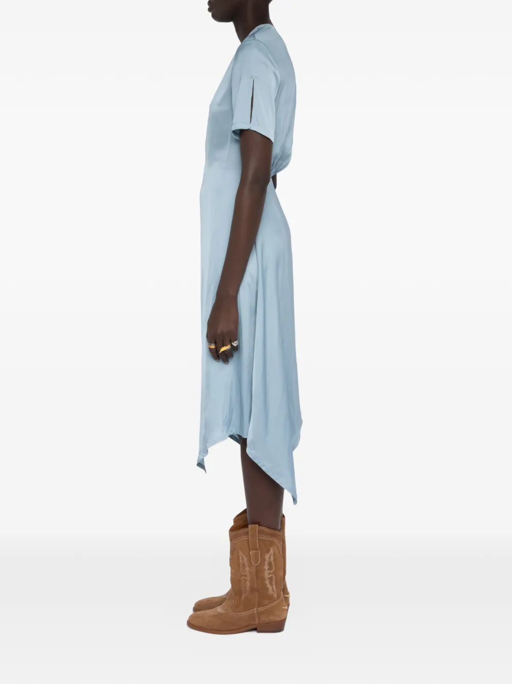 Zadig&Voltaire Satijnen wikkeljurk Blauw