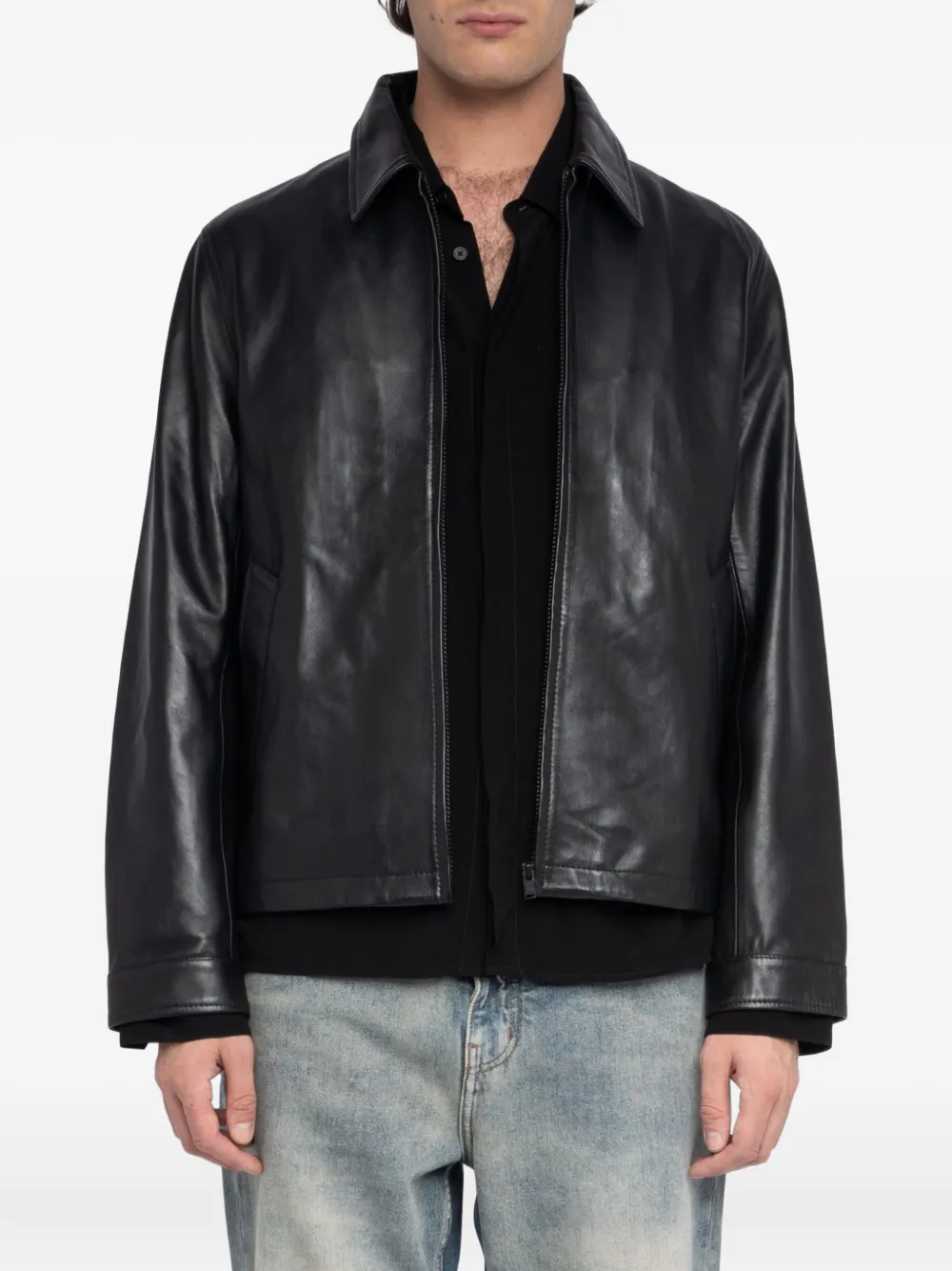 Zadig&Voltaire Loumy leren jack Zwart