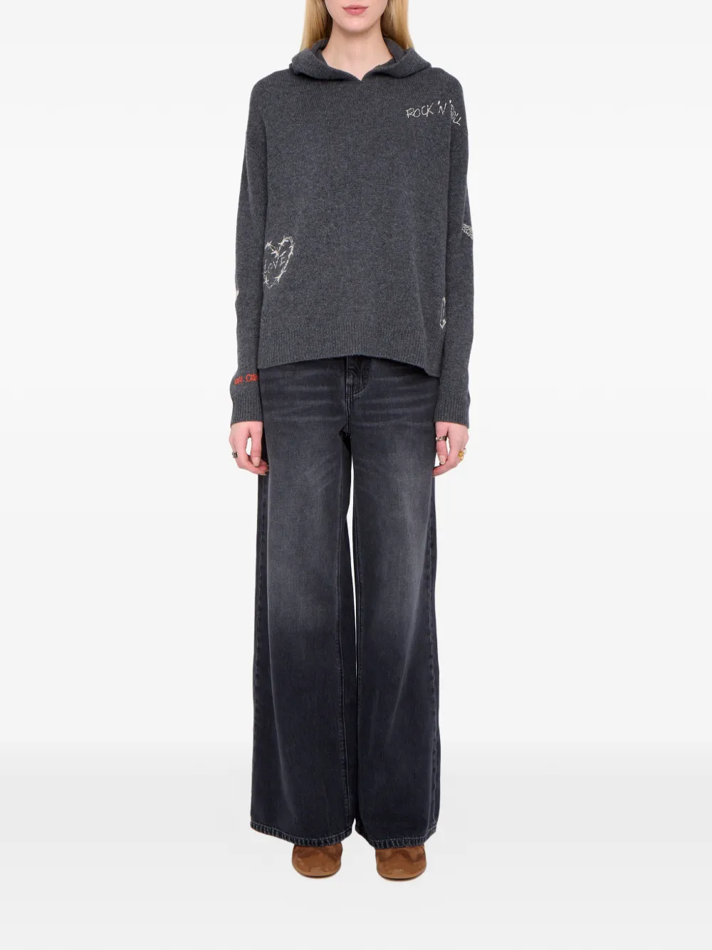 Zadig&Voltaire Markyz hoodie met borduurwerk - Grijs