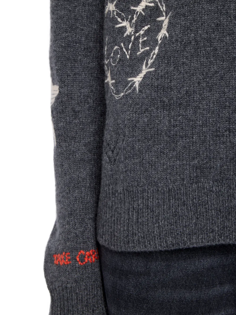 Zadig&Voltaire Markyz hoodie met borduurwerk Grijs