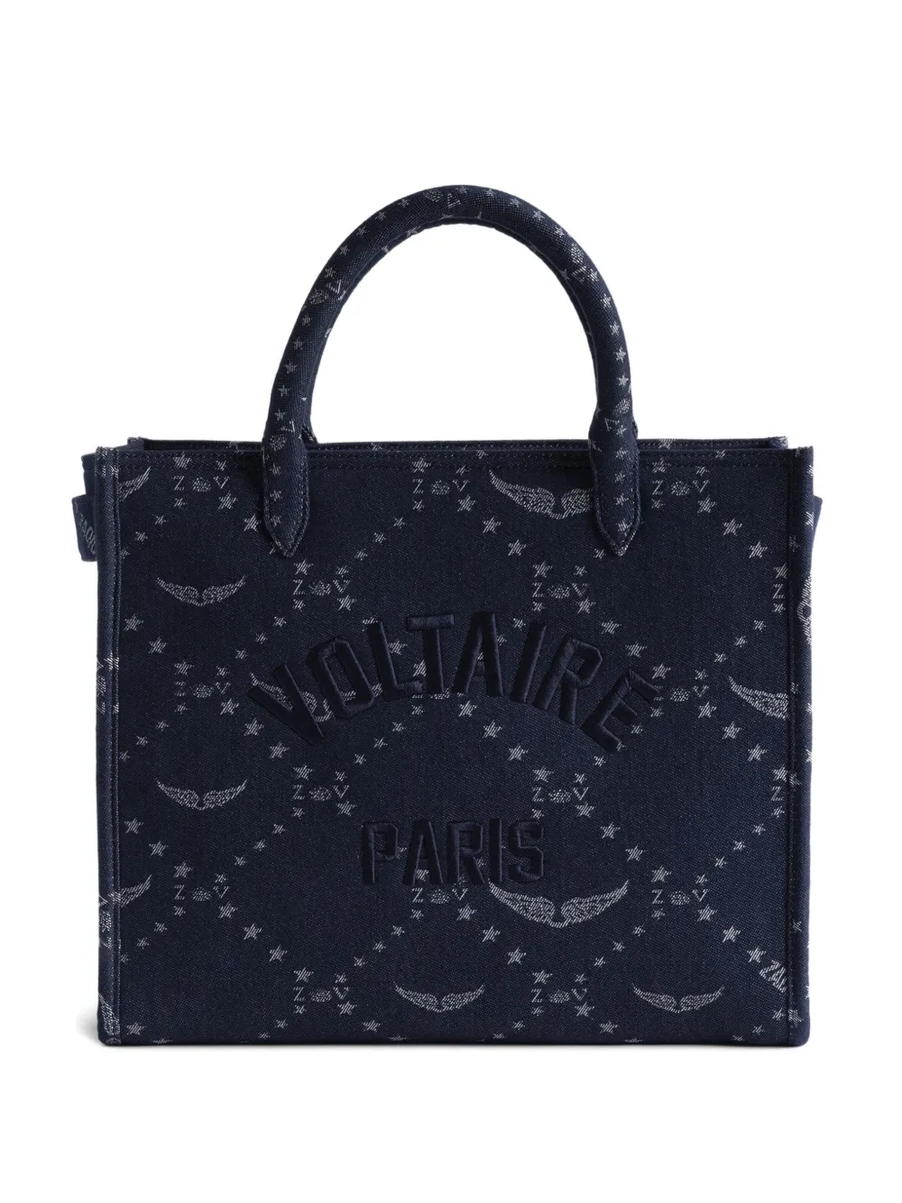 Zadig&Voltaire Borsa tote Angel denim con monogramma - Blu