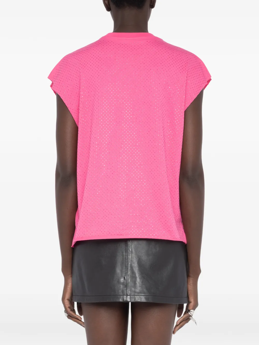Cloe rhinestone round-neck T-Shirt