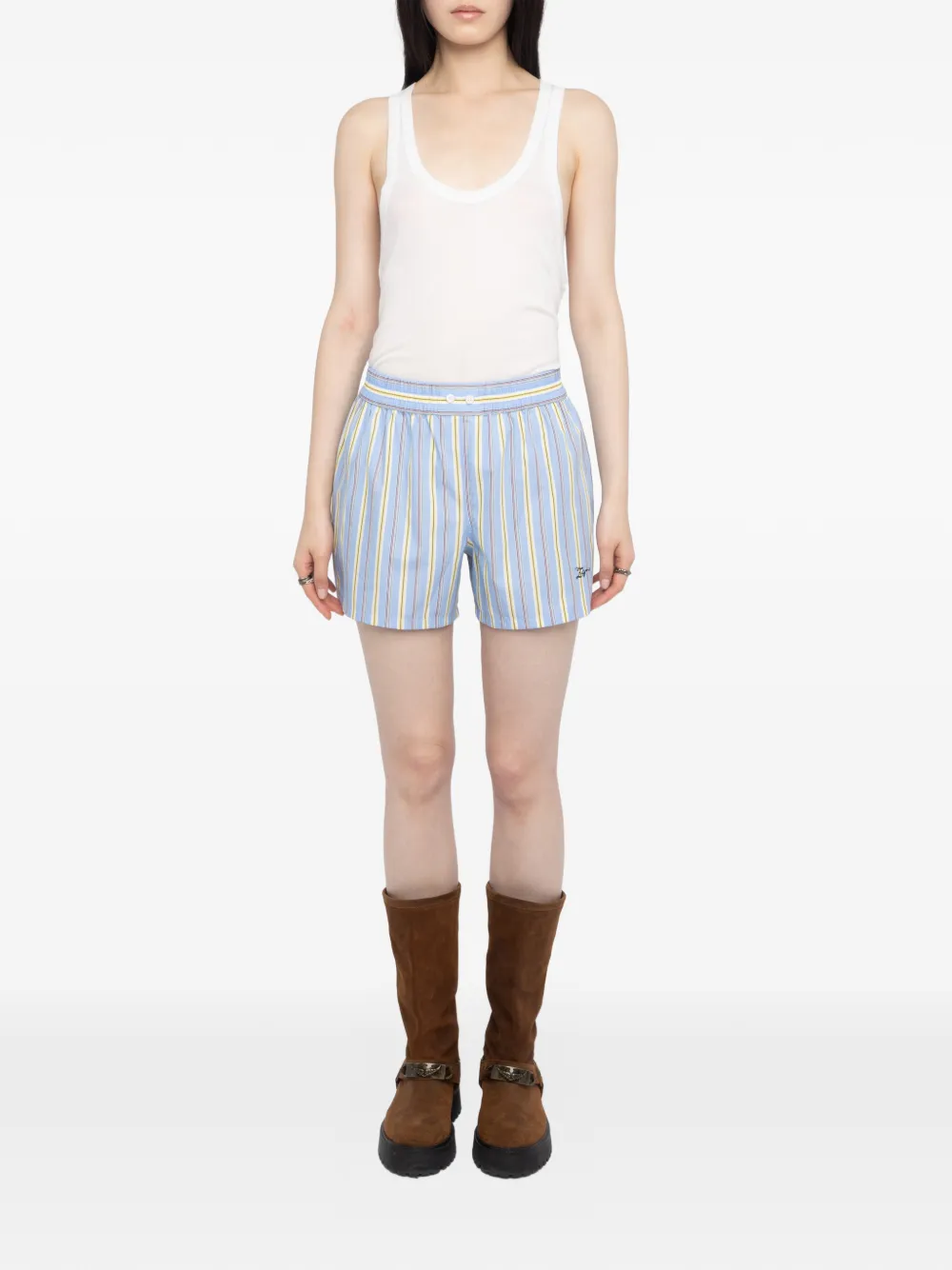  Zadig&voltaire Striped Logo Shorts - Blue 