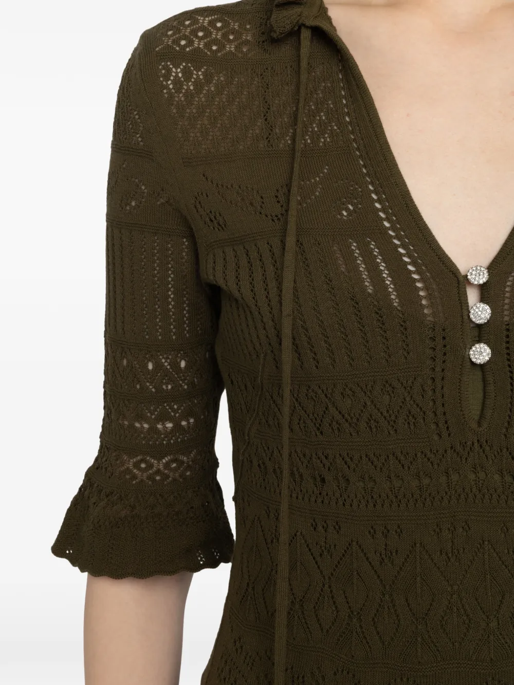 Zadig&Voltaire Maxi-jurk met kanten details Groen