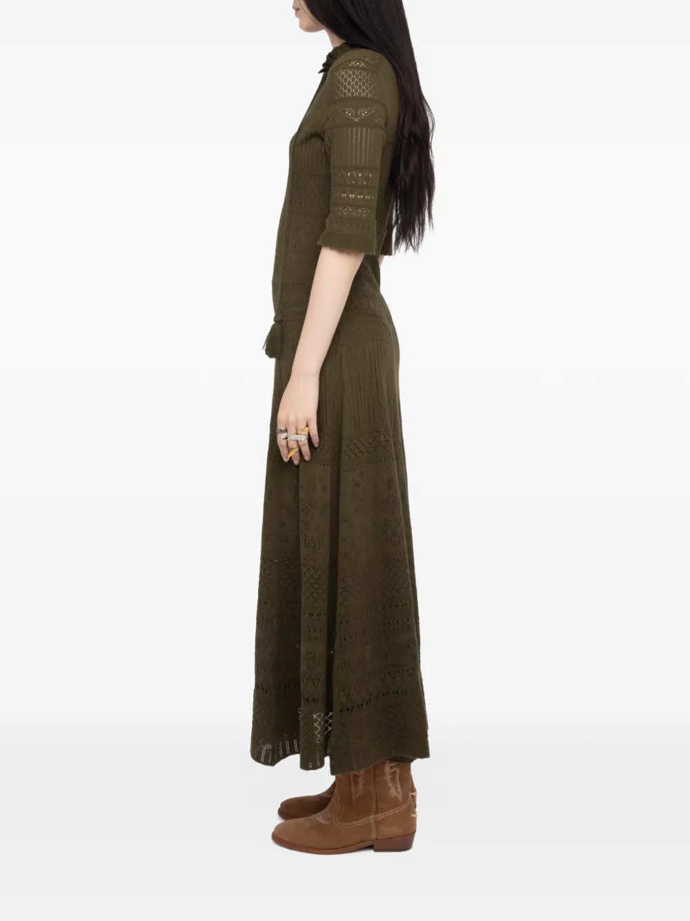 Zadig&Voltaire Maxi-jurk met kanten details Groen