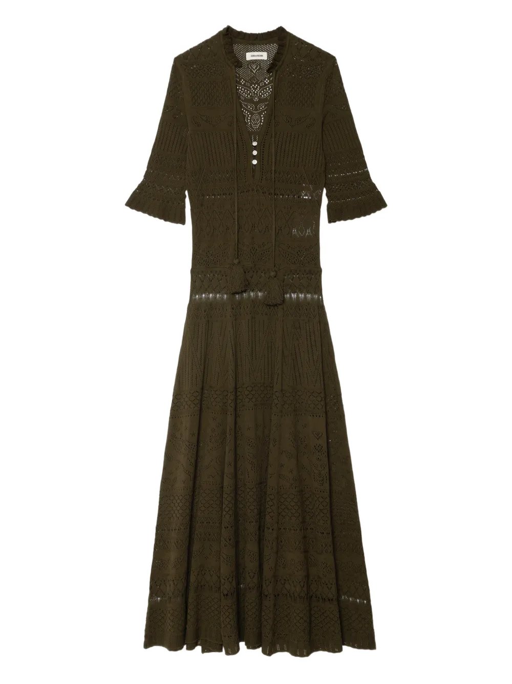Zadig&Voltaire Abito lungo con dettagli in pizzo - Verde