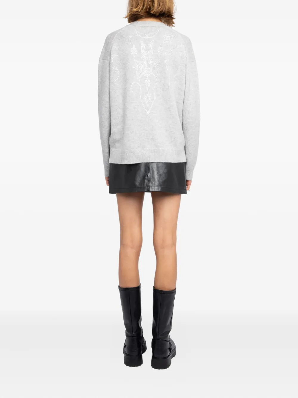 Zadig & Voltaire Strass Mirkaz Cardigan In Gray