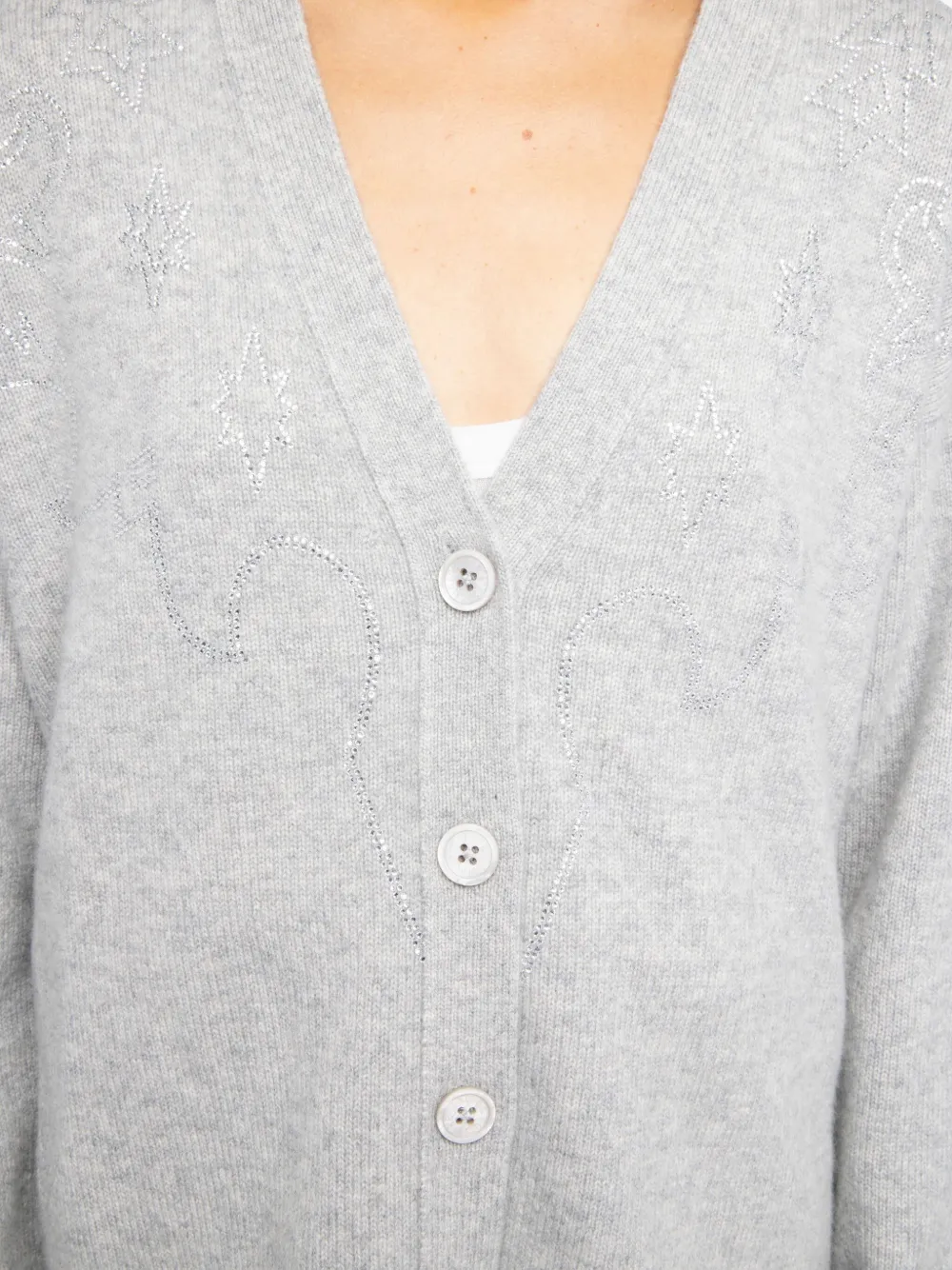 Zadig & Voltaire Strass Mirkaz Cardigan In Gray