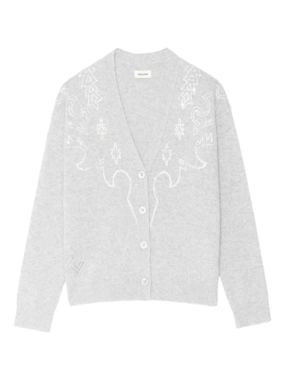 Zadig & Voltaire Strass Mirkaz Cardigan In Gray