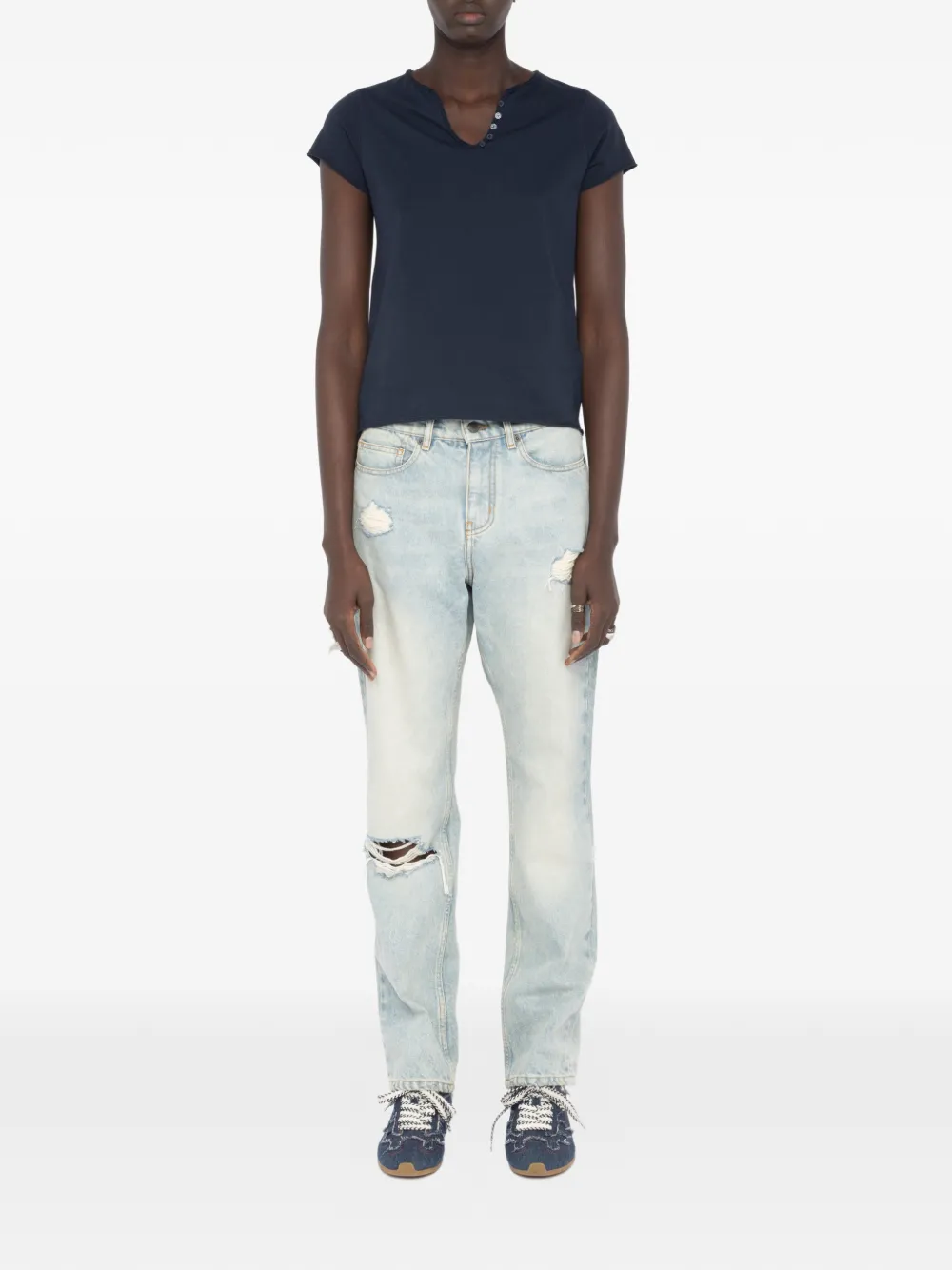  Zadig&voltaire Button Graphic T-shirt - Blue 