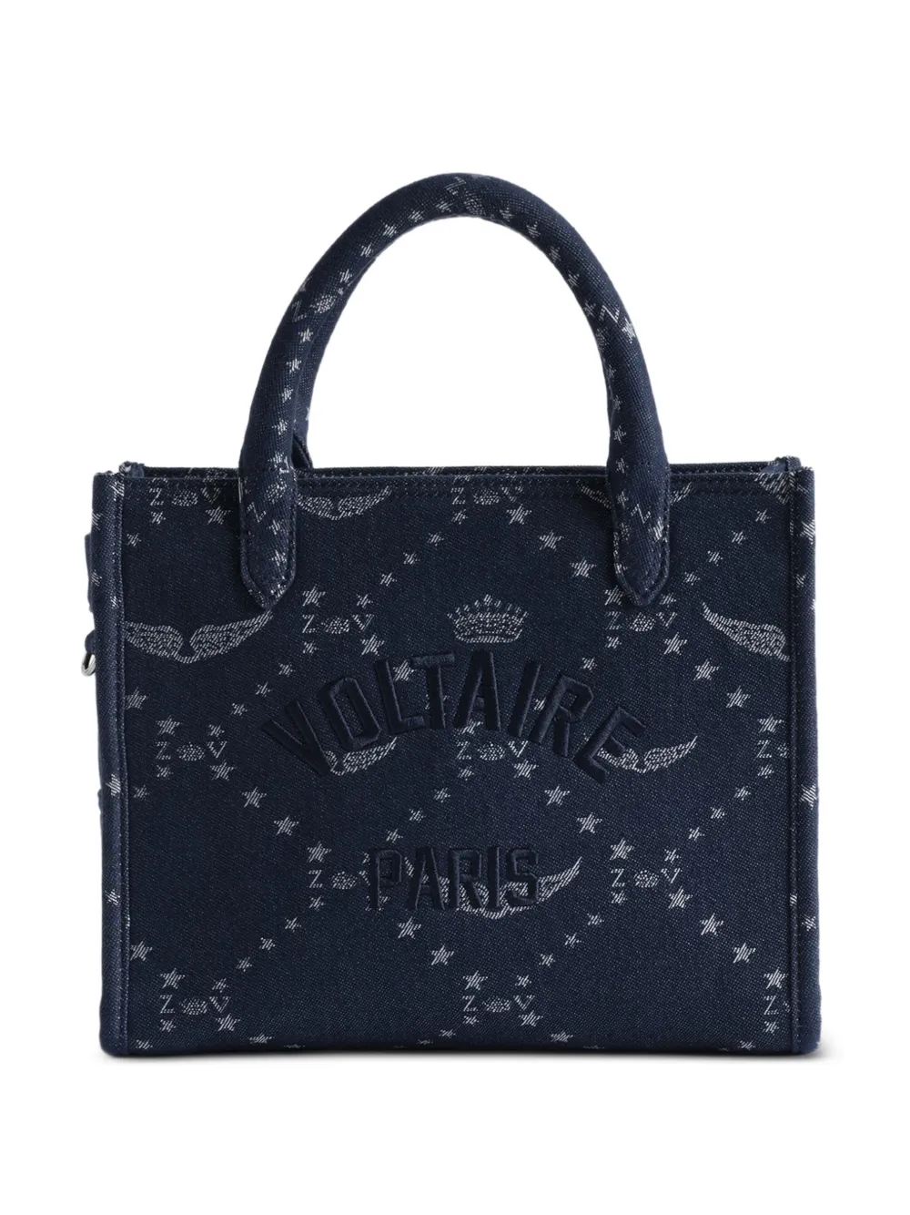 Zadig&Voltaire Borsa tote Angel denim con monogramma - Blu