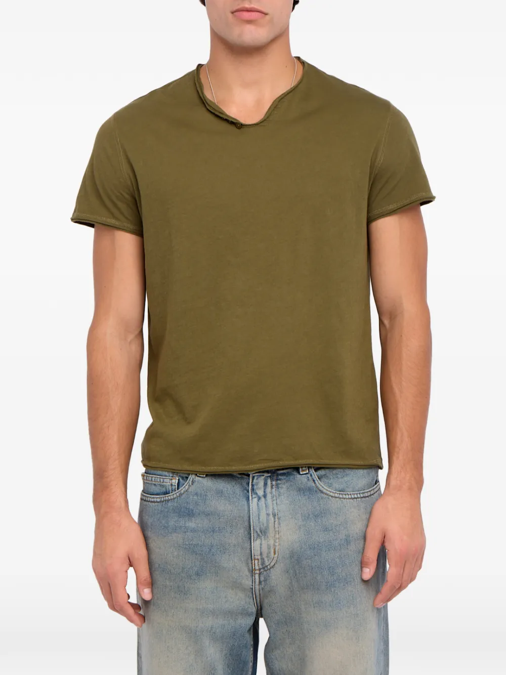 Zadig&Voltaire Monsatir T-shirt met knoopdetail Groen