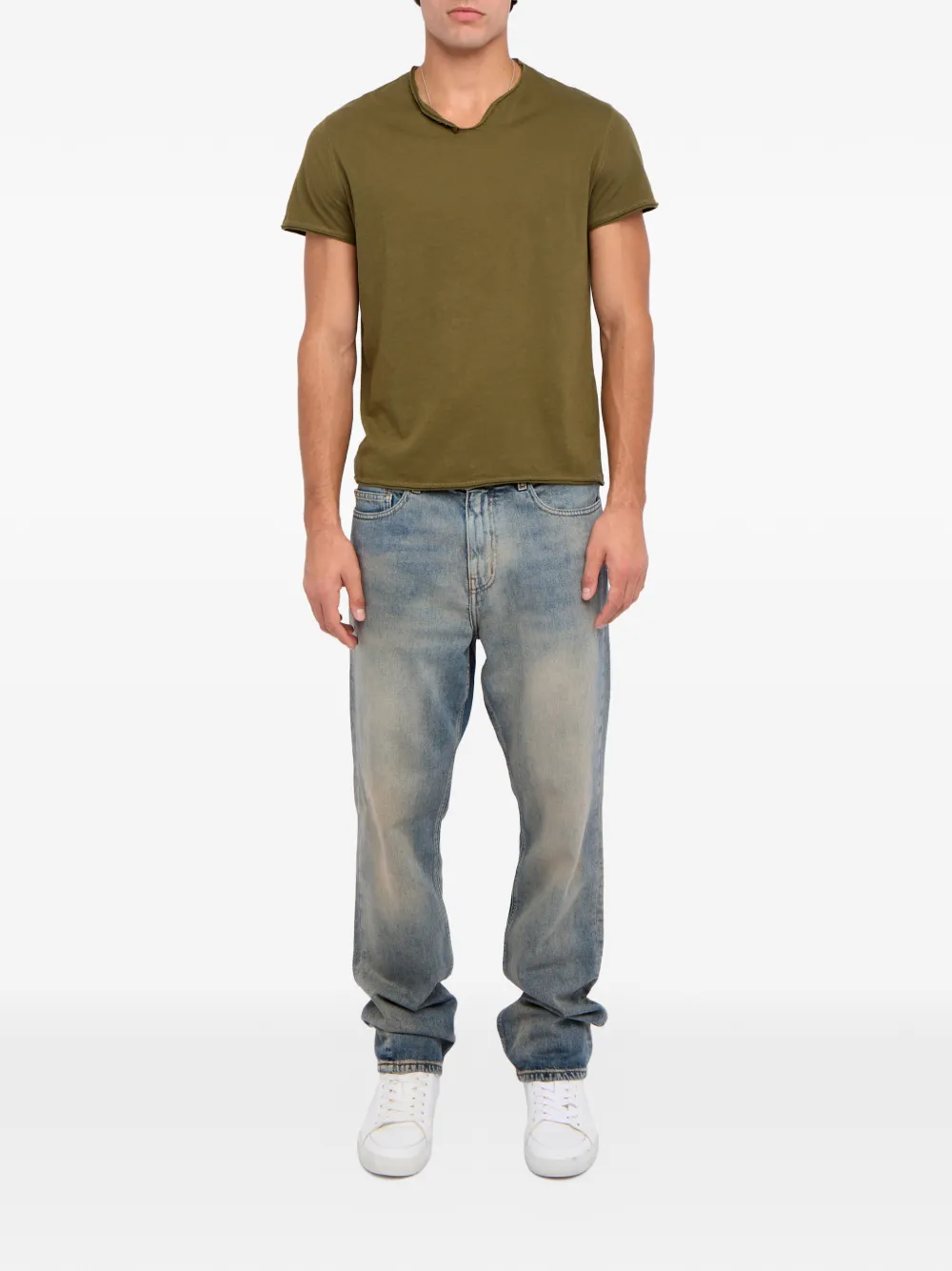 Zadig&Voltaire Monsatir button-detail T-shirt - Groen