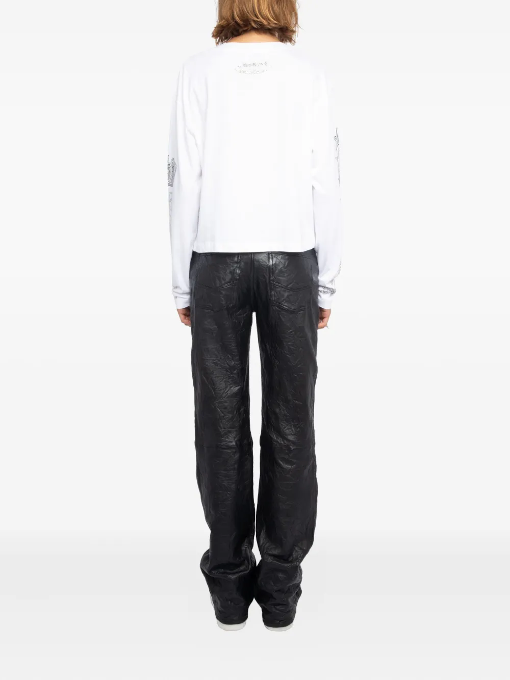 Zadig & Voltaire Strass Multi Cross Top In White