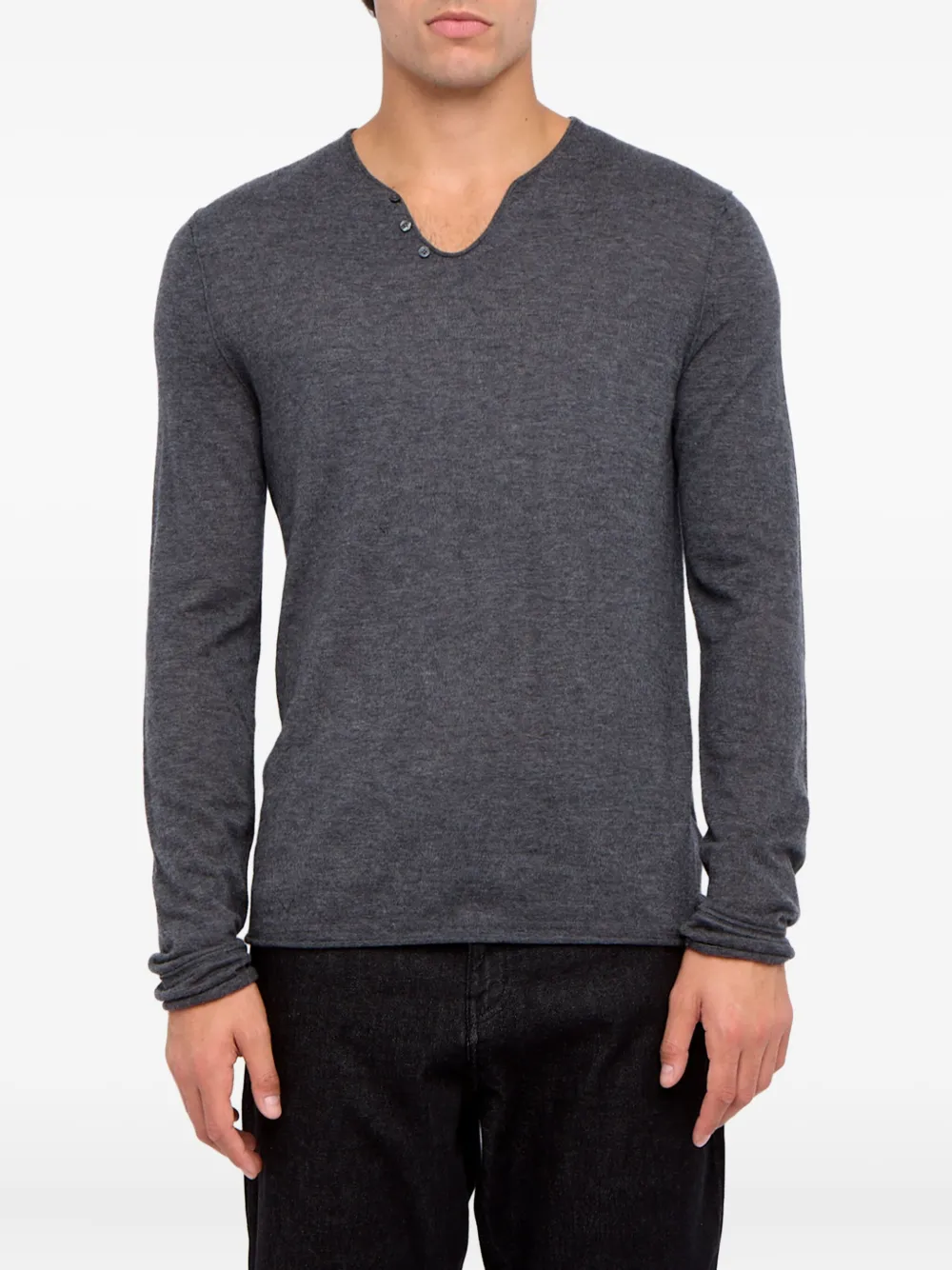 Zadig&Voltaire Monastir trui met knopen Grijs