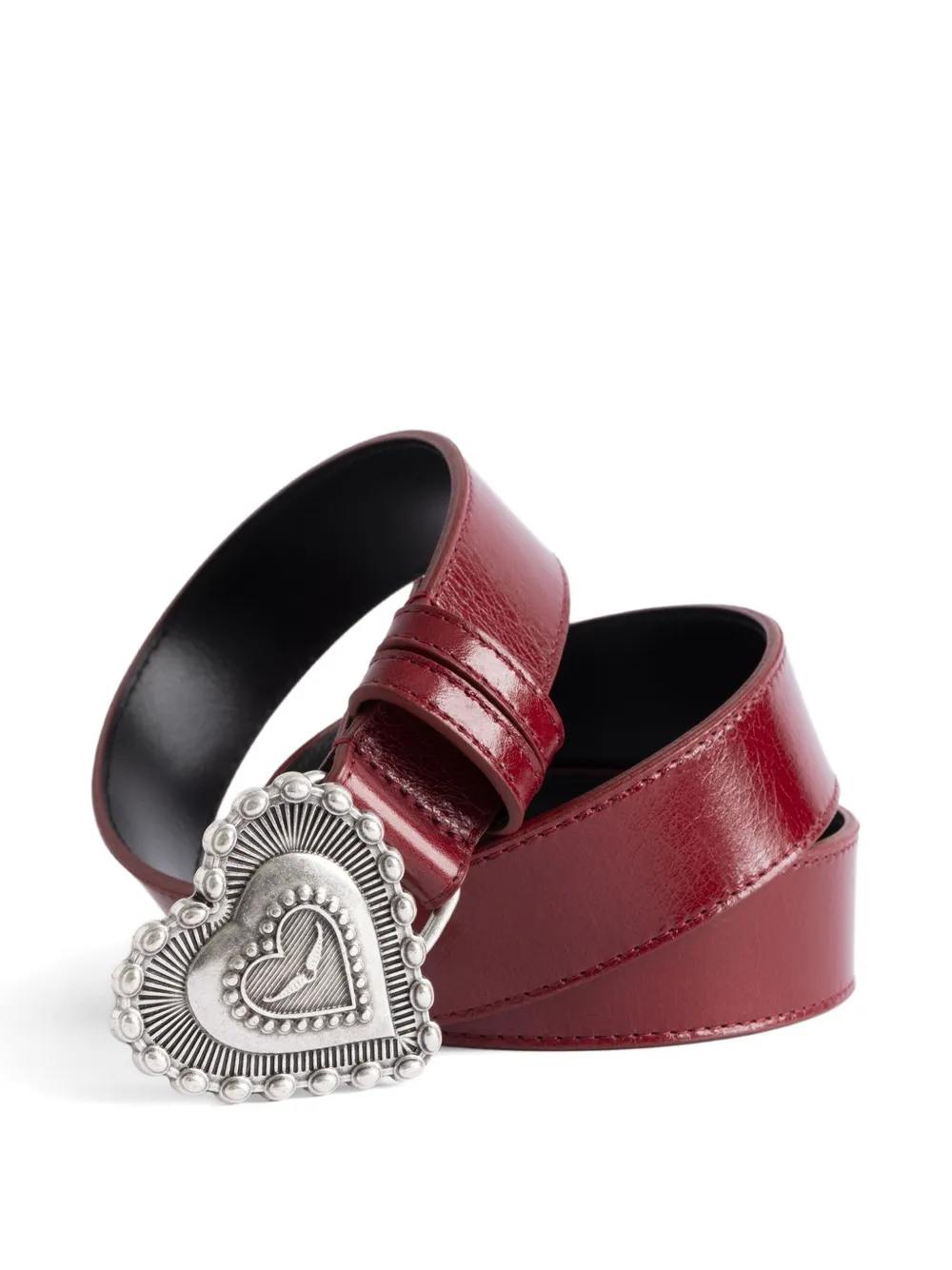 Zadig&Voltaire Santa Fe heart buckle belt - Rood