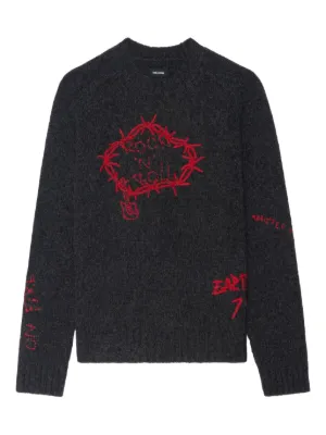 Acne Studios フロックロゴ プルオーバー | グレー | FARFETCH JP