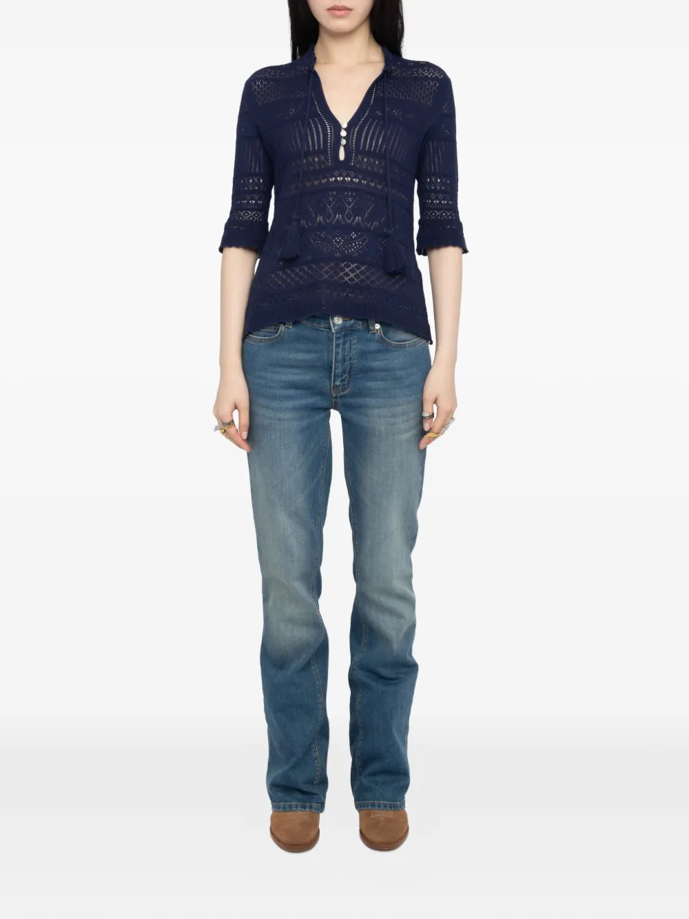 Zadig&Voltaire T-shirt met kwastje Blauw