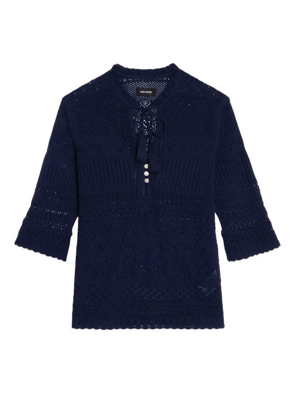 Zadig&Voltaire T-Shirt mit Quastendetail - Blau