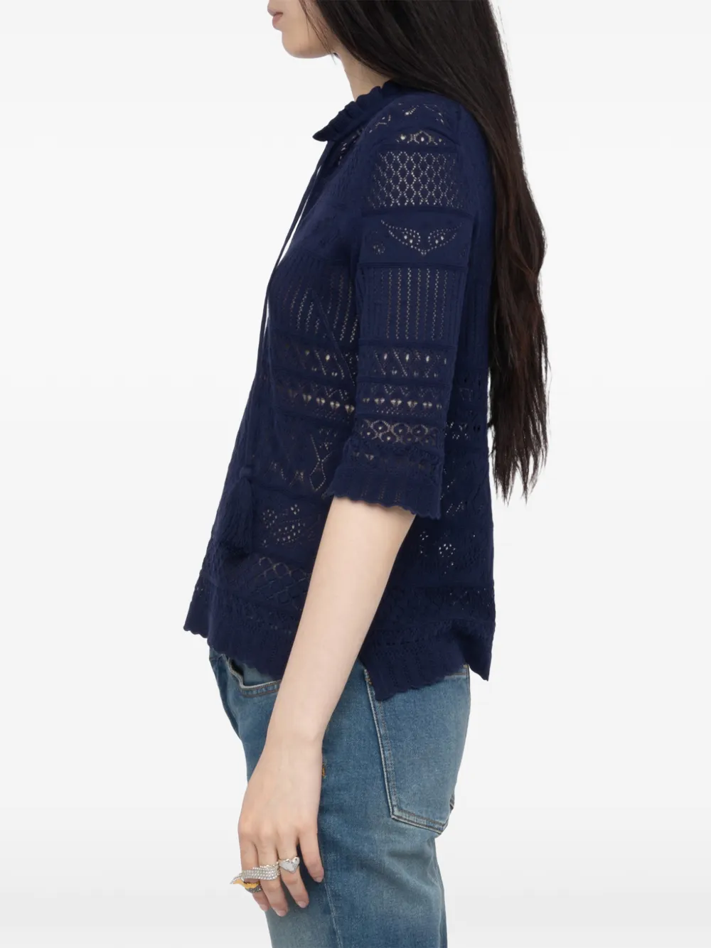 Zadig&Voltaire T-shirt met kwastje Blauw