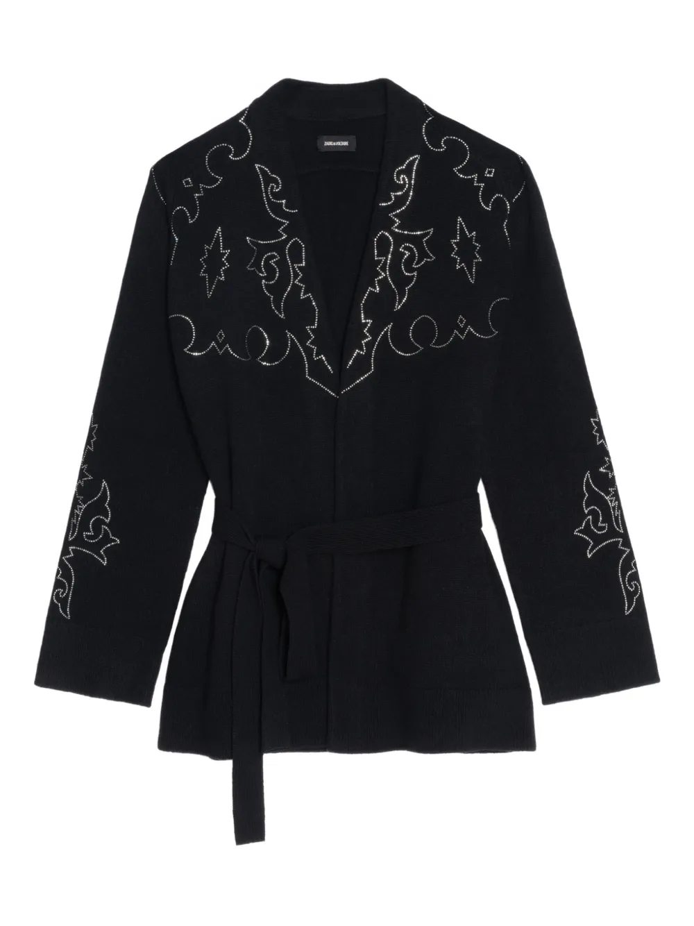 Zadig&Voltaire strass belted salomy ws west knitwear - BLACK