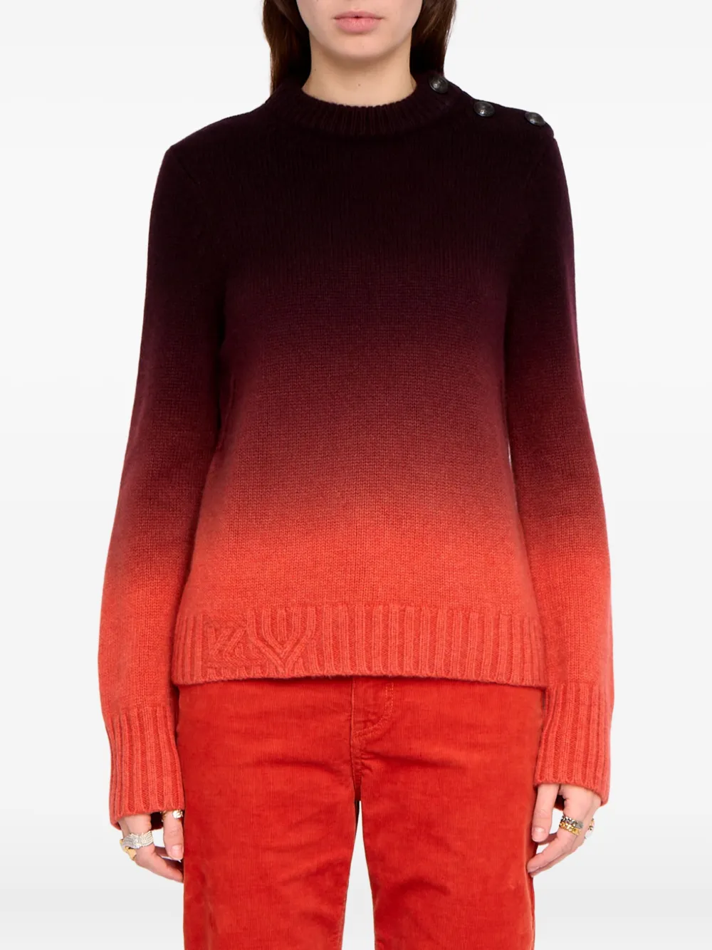 Zadig & Voltaire Malty Button Sweater In Red