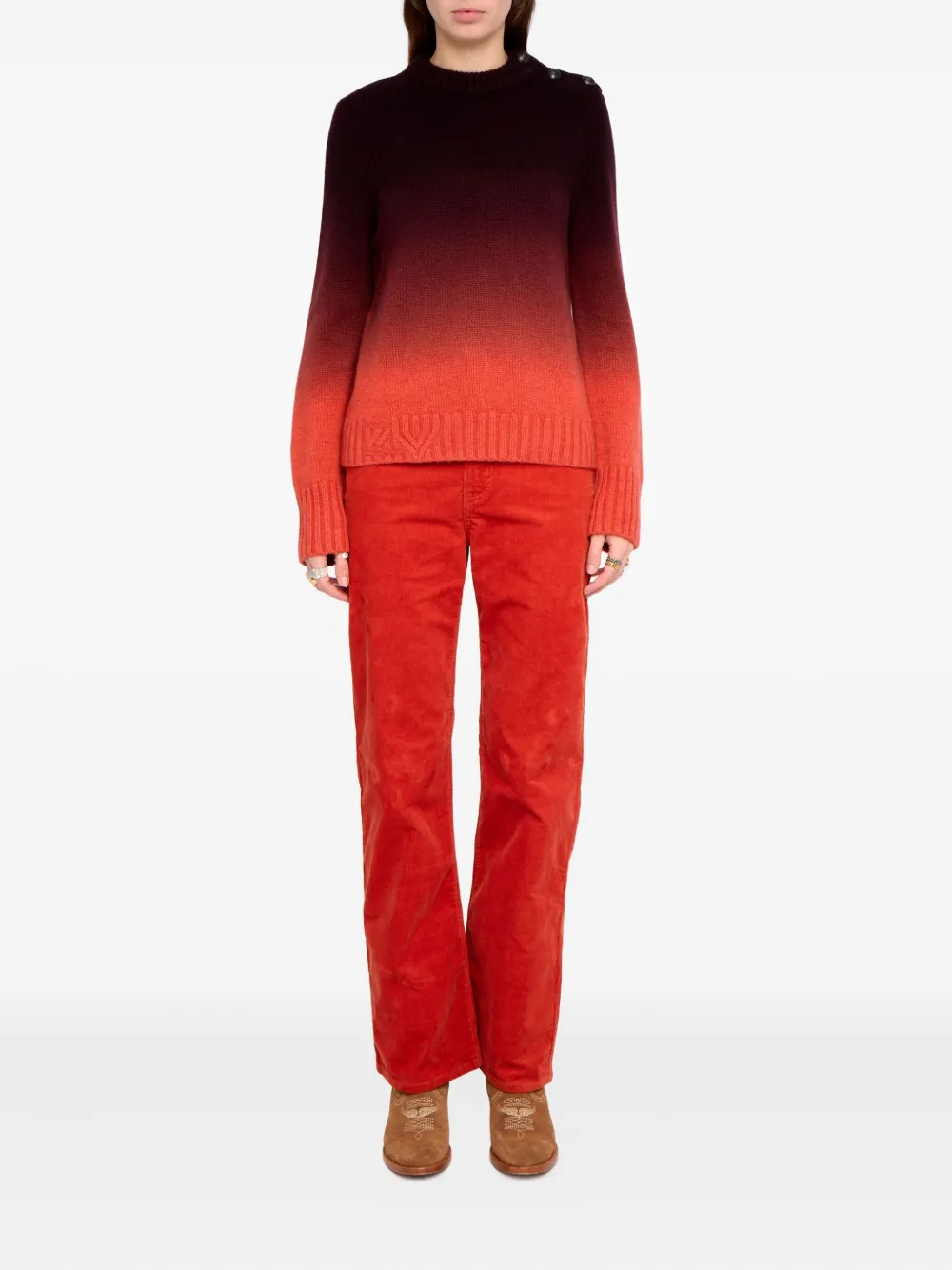 Zadig & Voltaire Malty Button Sweater In Red