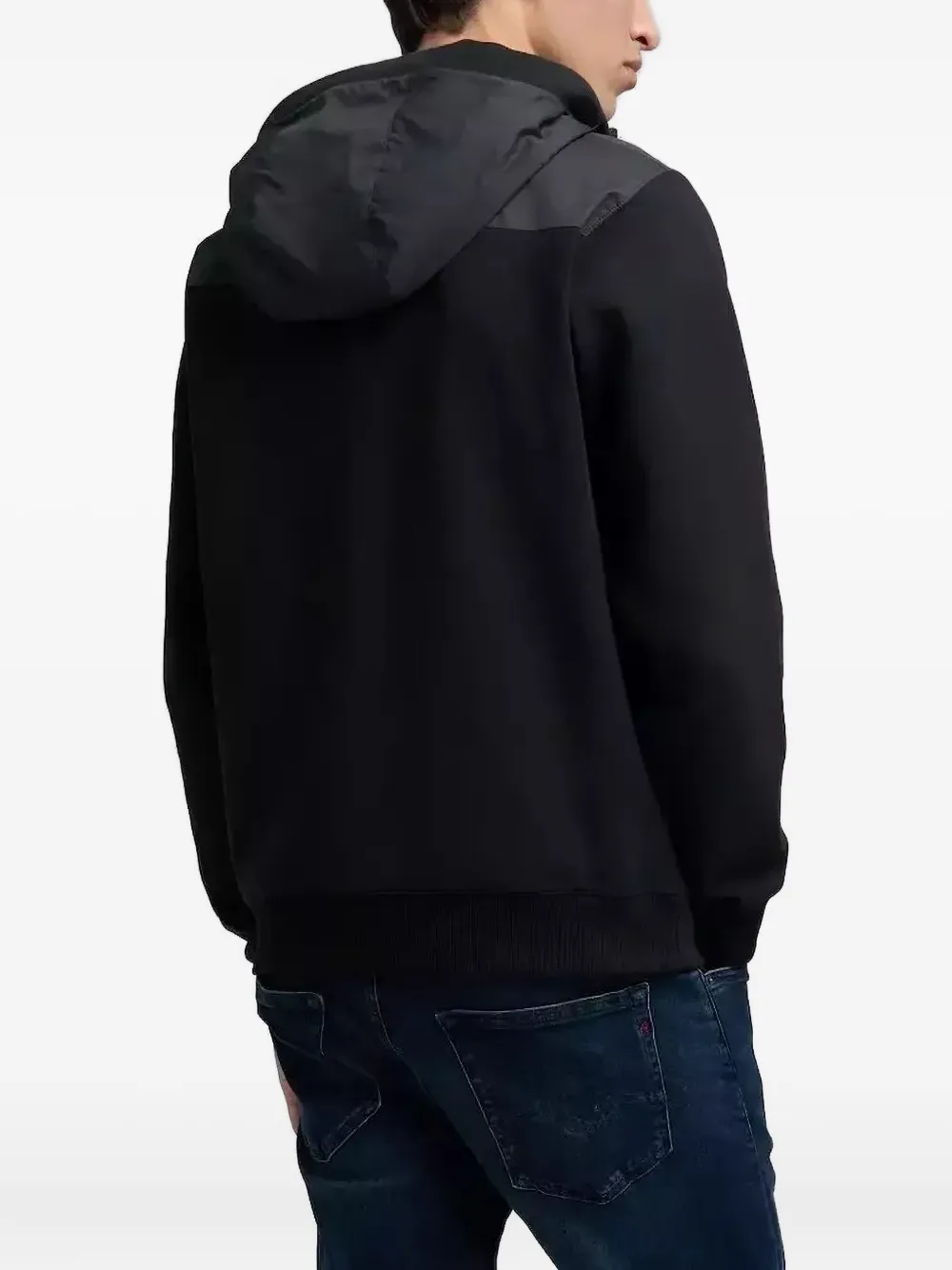 Replay Hoodie met rits en logodetail Zwart
