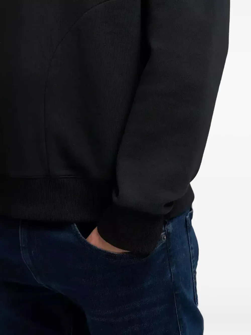 Replay Hoodie met rits en logodetail Zwart