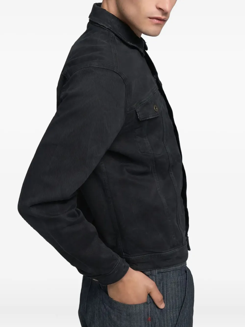 Replay Overhemd met zak met knopen Zwart