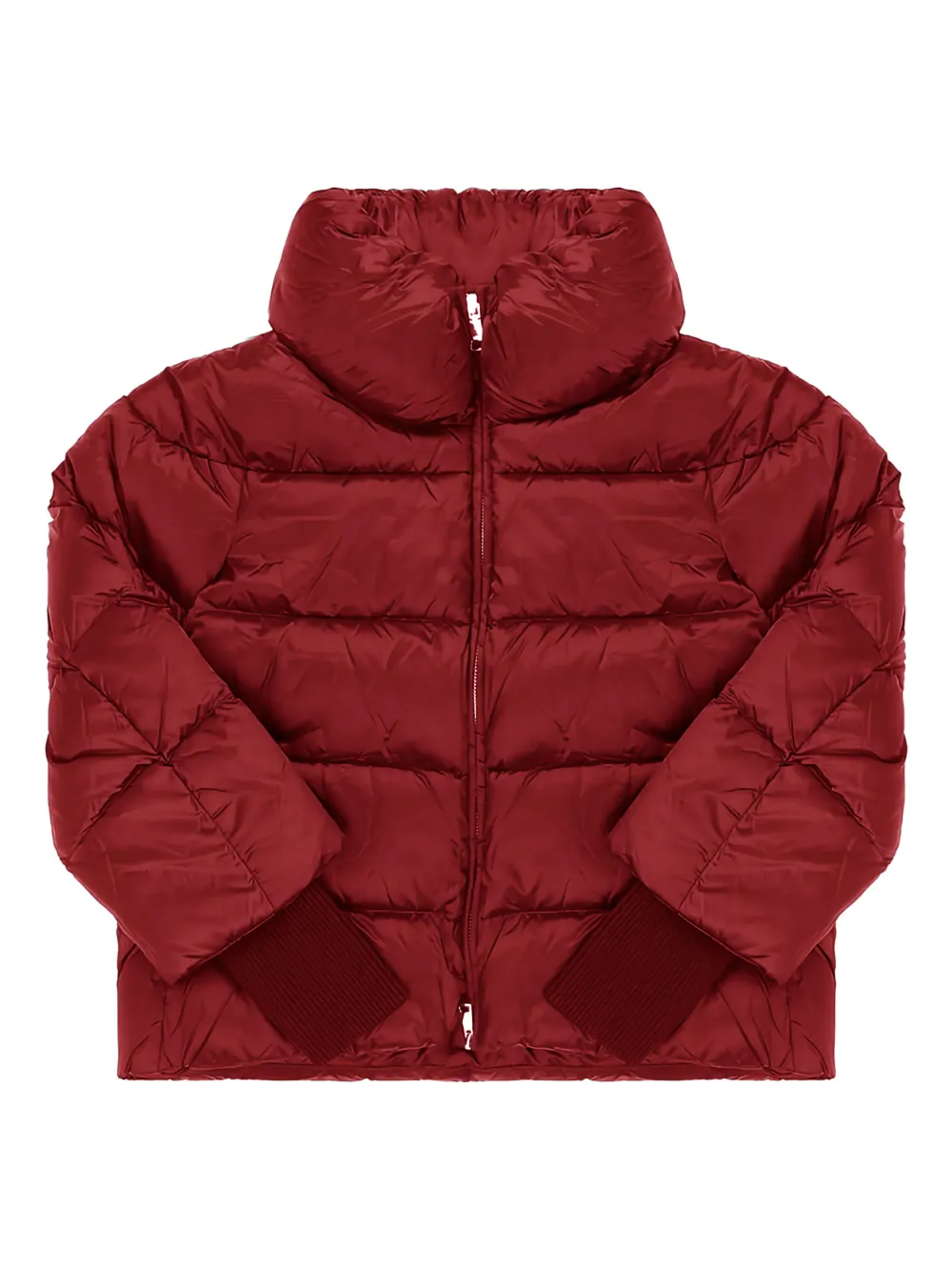 Add zip-up down jacket | Red | Image 1
