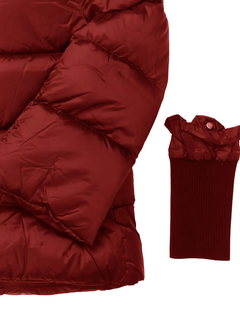 Add Zip-up Down Jacket In Red