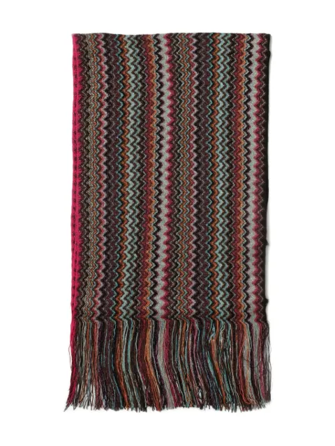 Missoni zigzag-pattern fringed scarf