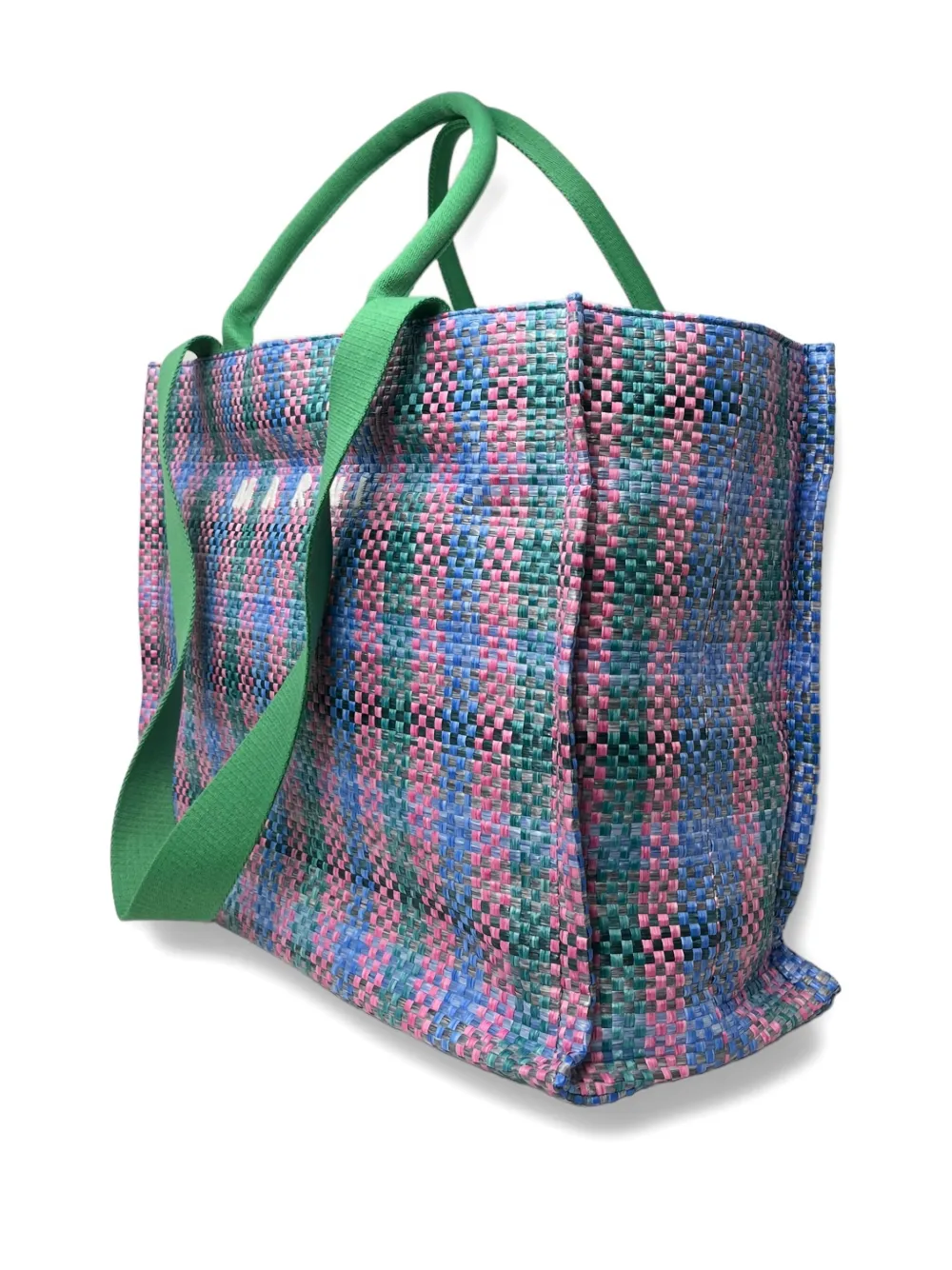 Marni Woven Shopping Tote Bag In Multi