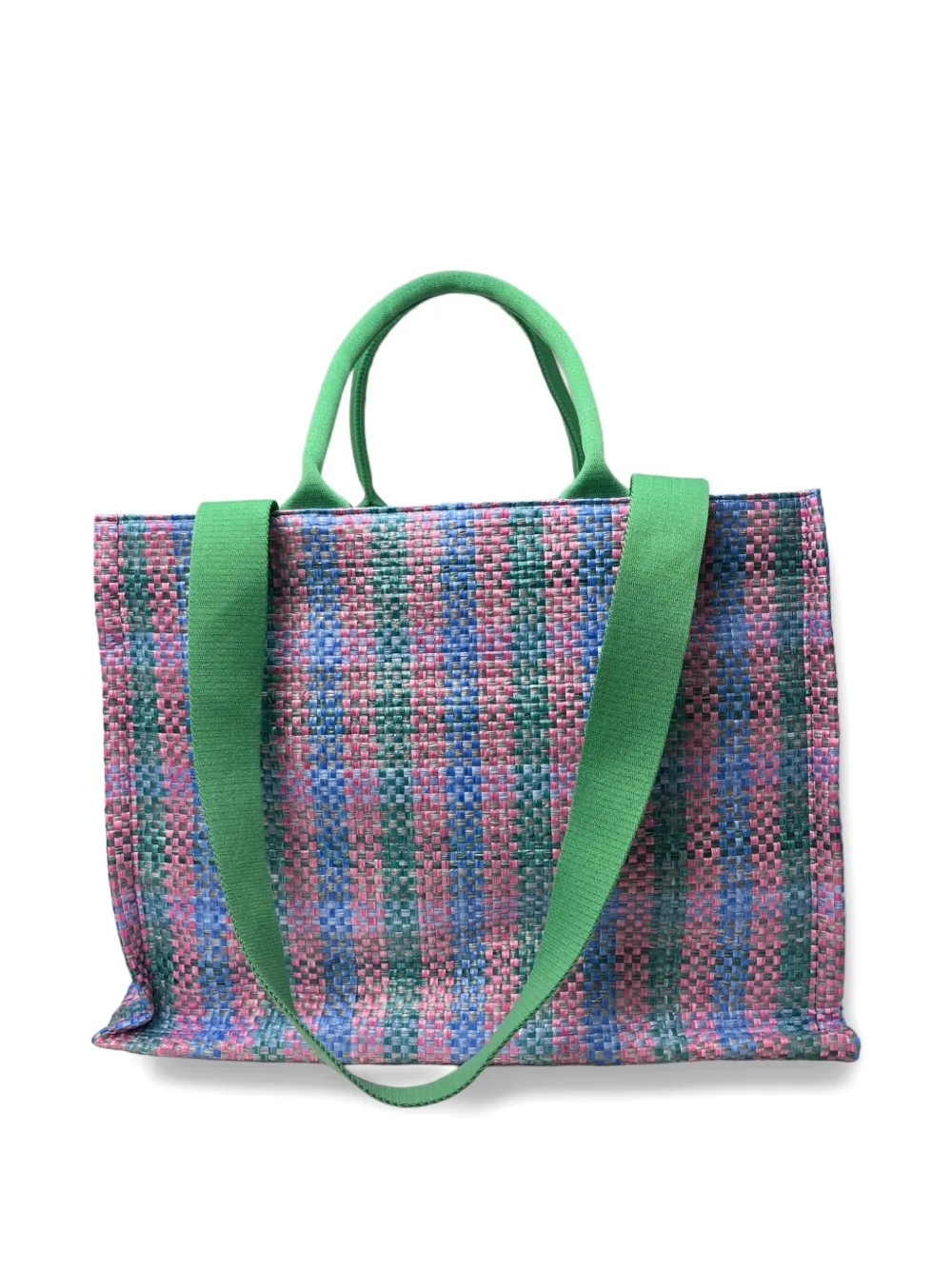 Marni Woven Shopping Tote Bag In Multi