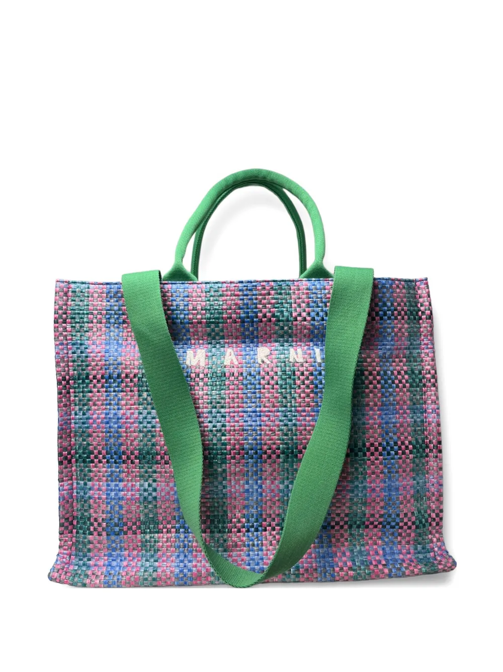 Marni Woven Shopping Tote Bag In Multi