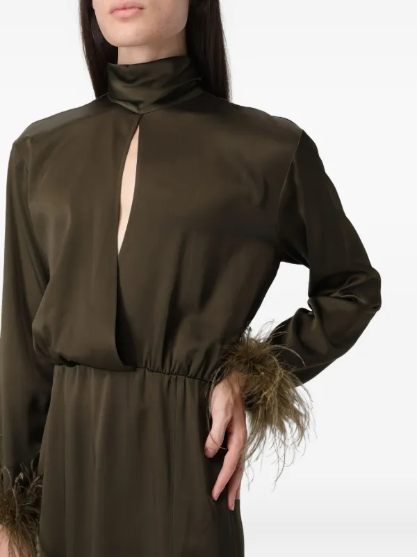 green emerald velvet dress Blumarine Green Chiff Plisse Maxi Dress