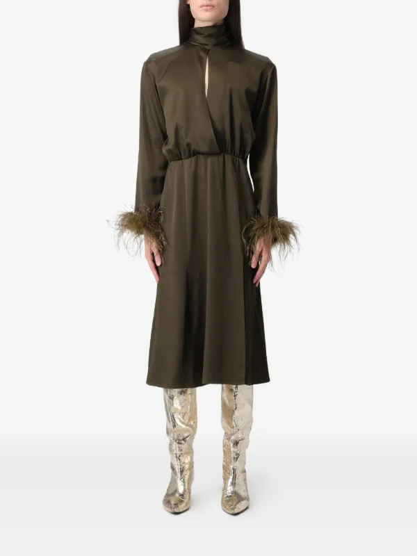 green emerald velvet dress Blumarine Green Chiff Plisse Maxi Dress