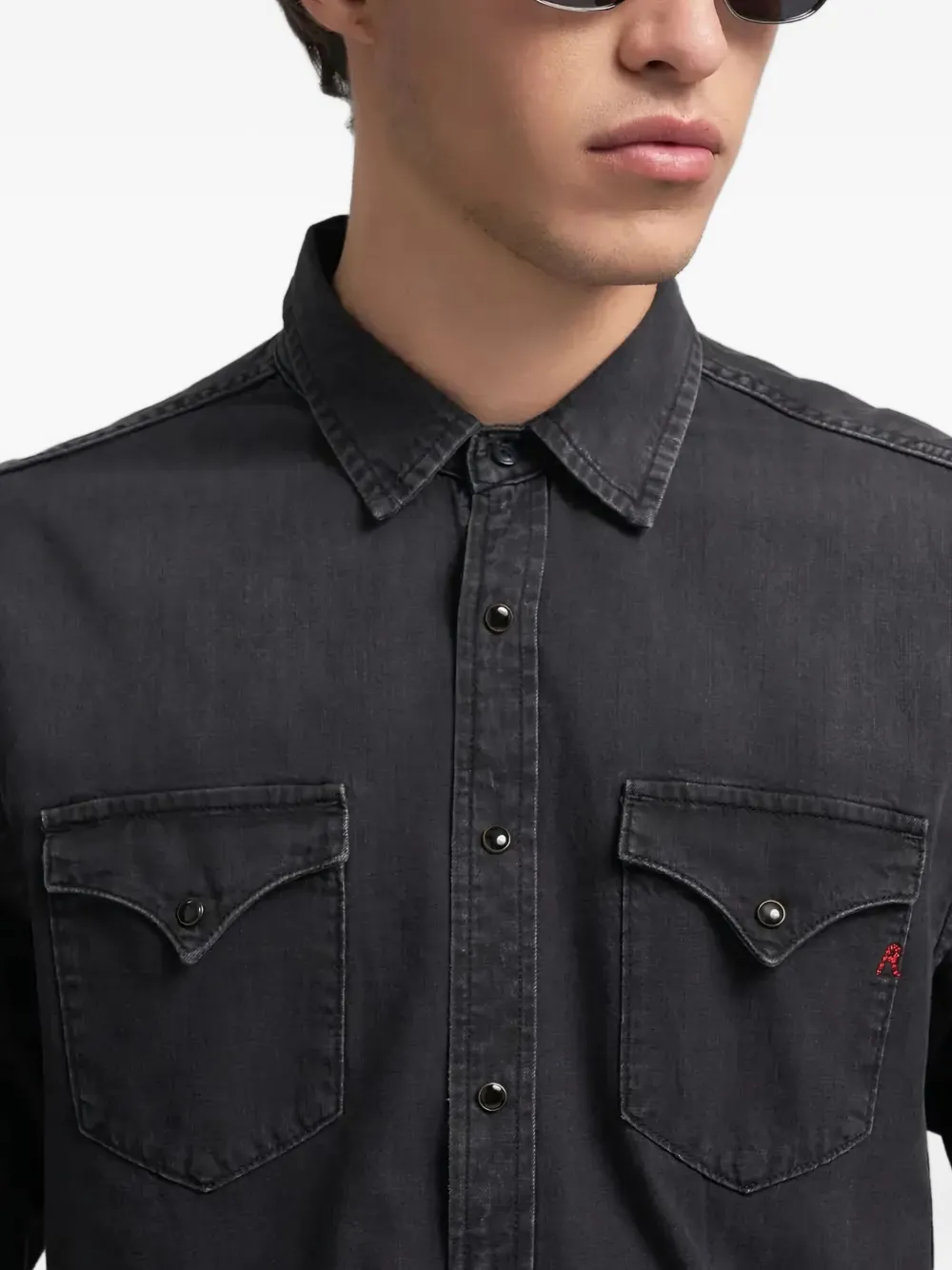 Replay Overhemd met zak Zwart