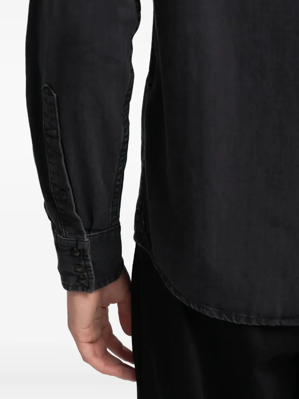 Replay Overhemd met zak Zwart