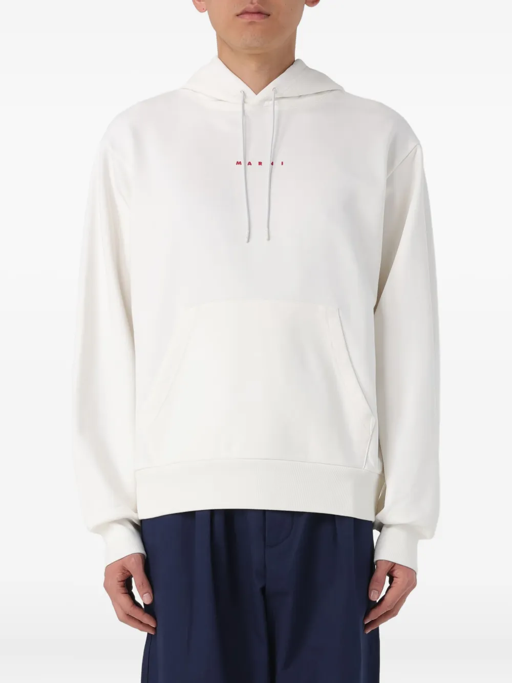 Marni logo-print hoodie | White | Image 1