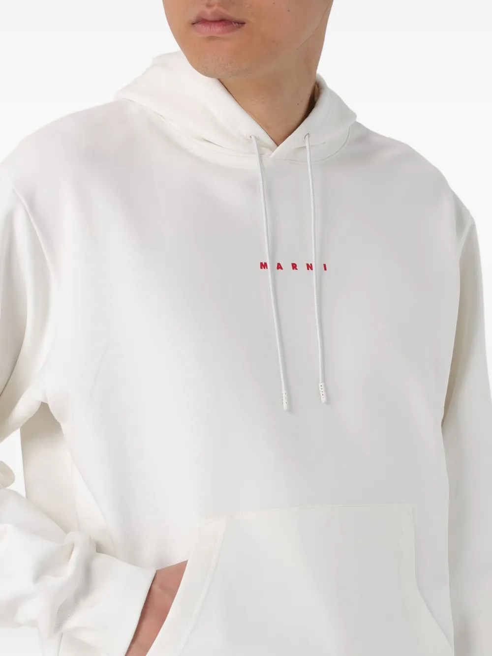 Marni Hoodie met logoprint Wit