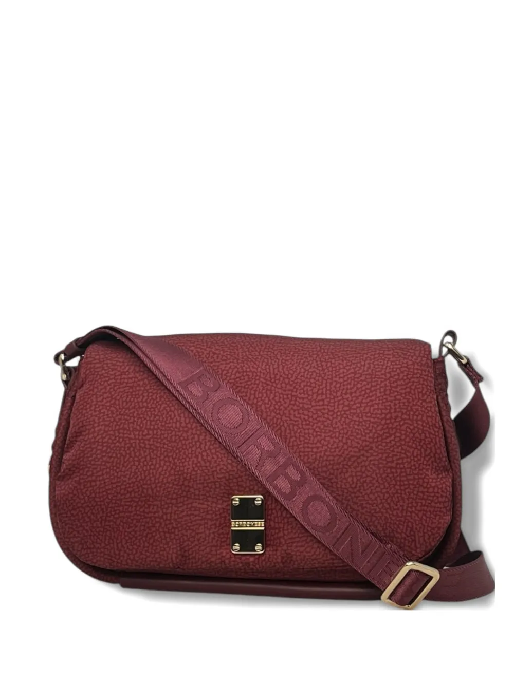 Borbonese Medium Cahier Logo-plaque Cross Body Bag In Red