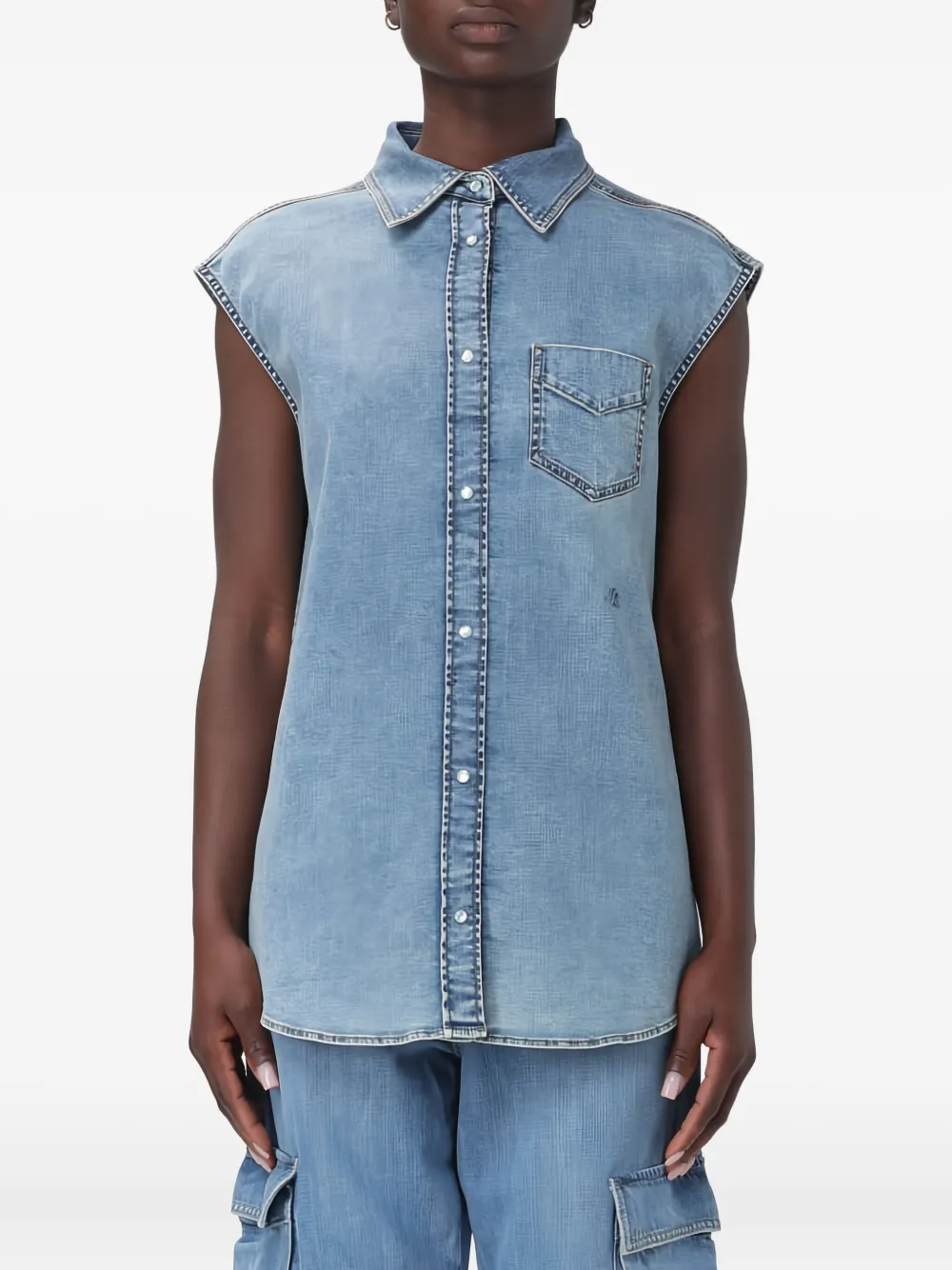 Jacob Cohën buttoned sleeveless shirt | Blue | Image 1
