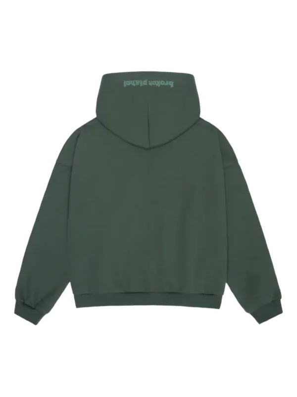 BROKEN PLANET zip-up Graphic Hoodie | Green | FARFETCH ZA