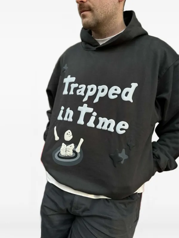 BROKEN PLANET Trapped In Time Graphic Hoodie | Black | FARFETCH GE