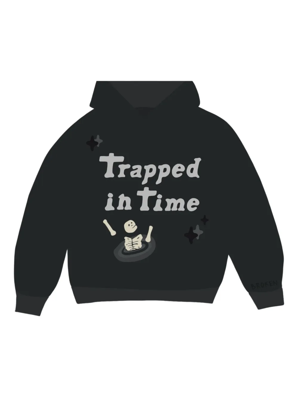 BROKEN PLANET Trapped in Time graphic hoodie | Black | Image 1