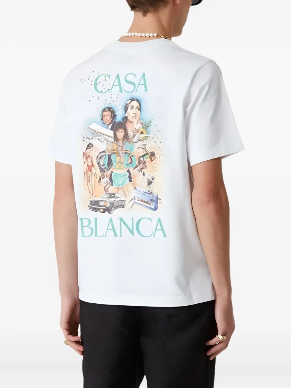 Casablanca T-shirt met grafische print Wit