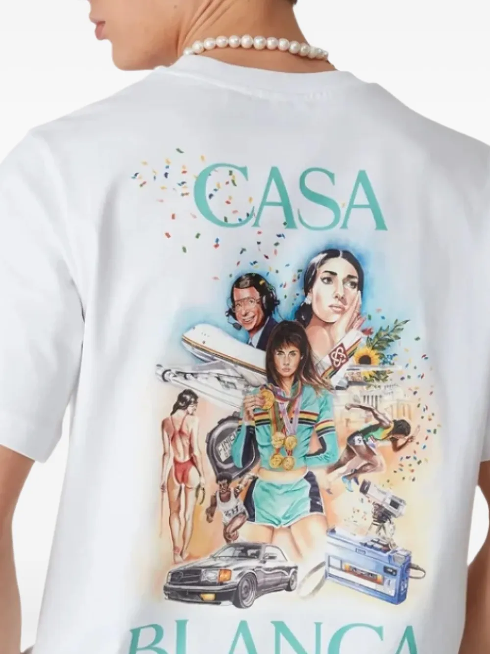 Casablanca T-shirt met grafische print Wit
