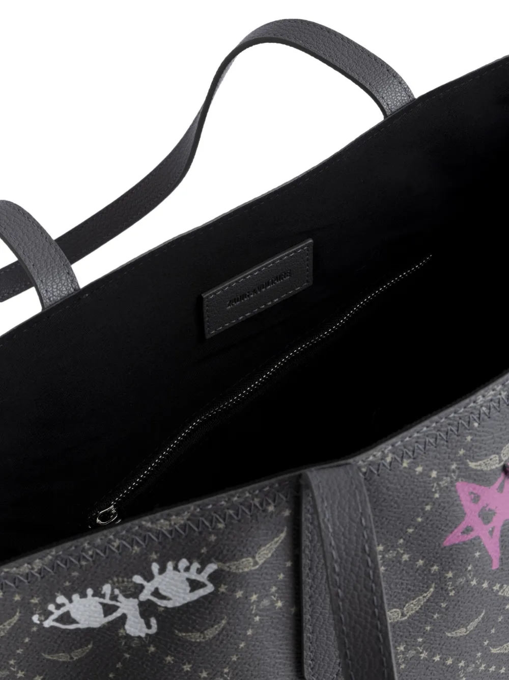 Zadig & Voltaire Z Shopper Monogram Tote Bag In Black